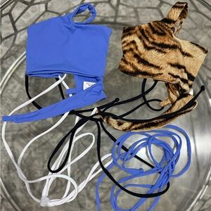 Tiger Friday Bronx Crop Top Bundle in Periwinkle and Tiger print